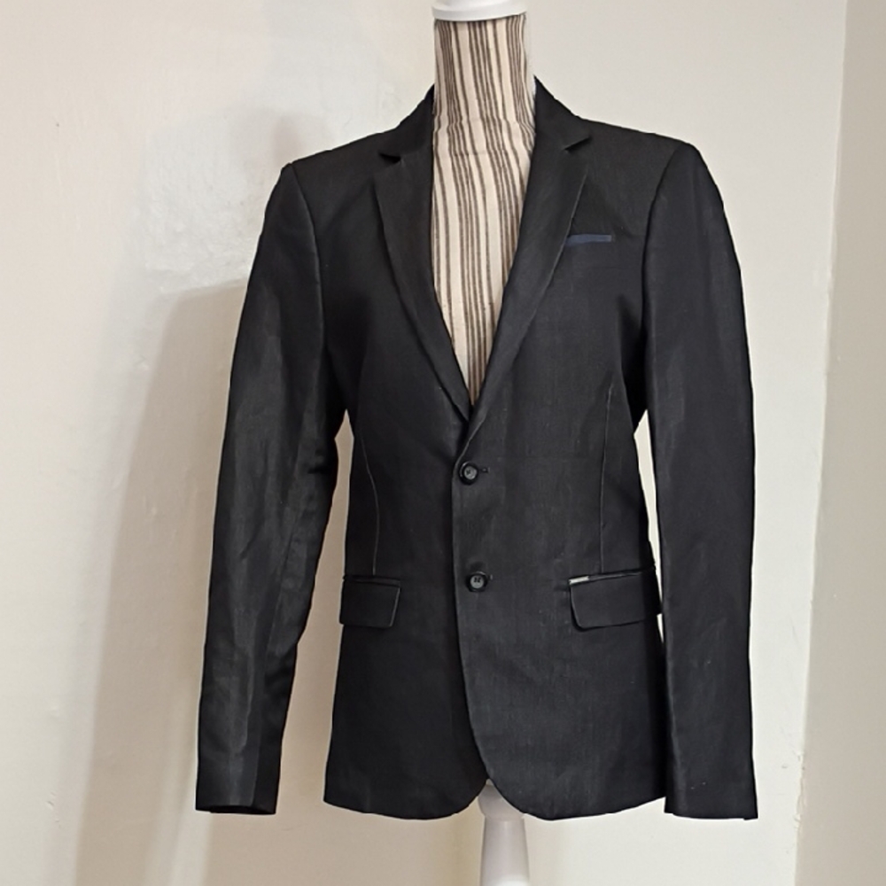 Diesel Vintage Black Shimmer 2 Button Blazer Size 46